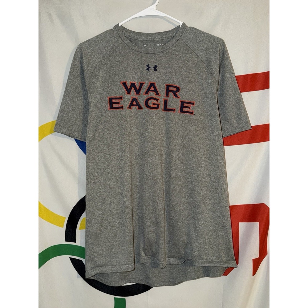 Under Armour Auburn Tigers T Shirt Mens Large Gray Football War Eagle